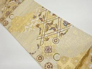 道長取に花唐草・向かい鳳凰模様織出し袋帯